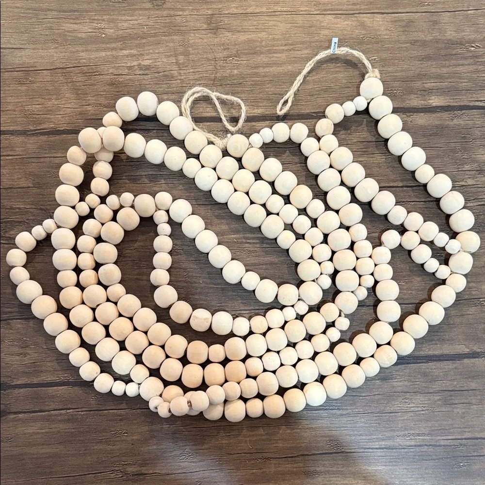 West Elm Natural Wooden Bead Garland